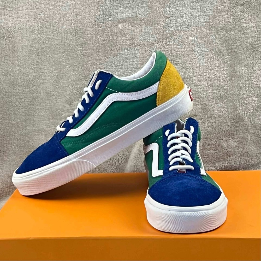 Vans Old Skool Multi Color Block Suede Canvas Sneakers Mens 6.5 Womens 8.0